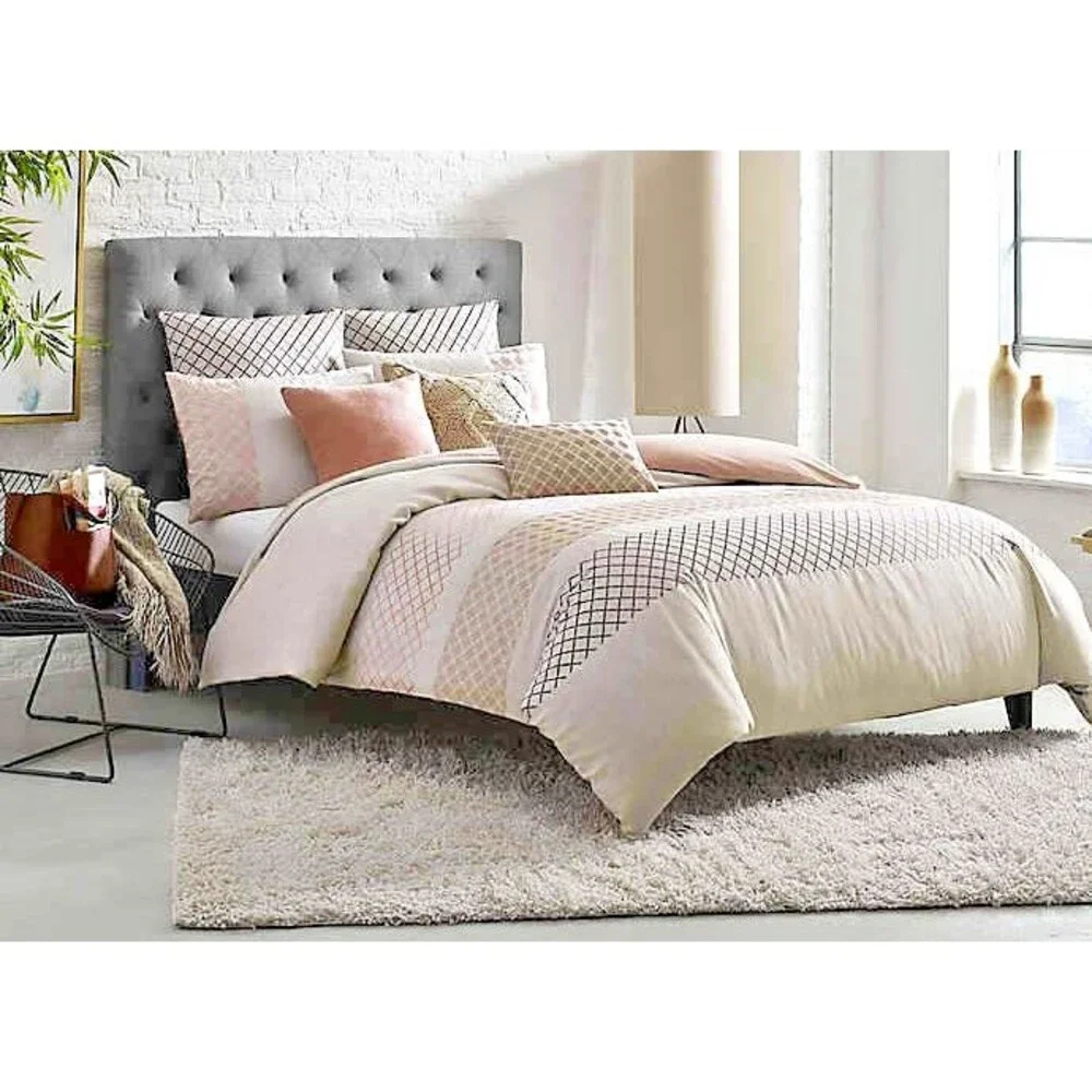 KAS Room Twin Duvet Cover Nola Blush Dorm Kids Room 100% Cotton 68 x 90
